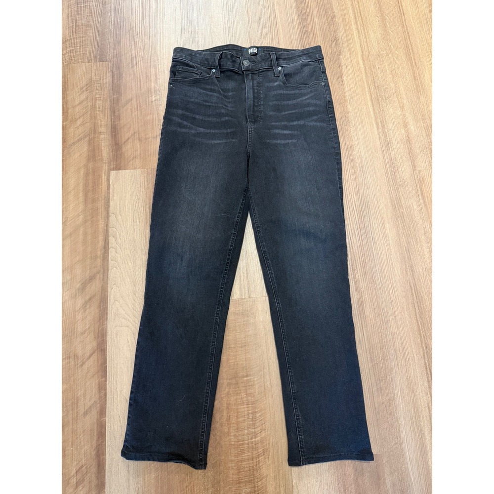 Paige Sarah Slim Jeans Womens 30 Black Petite High Rise Stretch Denim